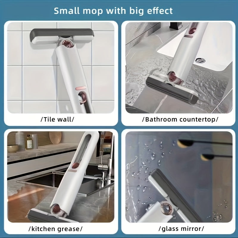 Portable Self-N-Squeeze Mini Mop Set - Compact, Lightweight, Wet & Dry Dual-Use for Easy Cleaning