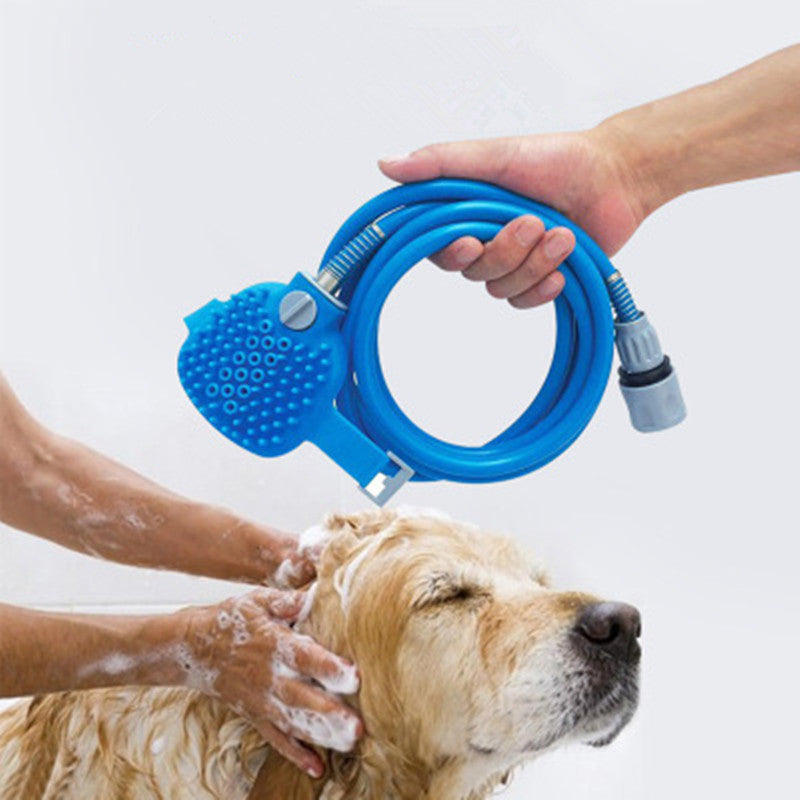 Pet Bathing Tool - Comfortable Massager Shower Sprayer & Dog Brush - Handheld Grooming Tool for Dogs, Cats, Horses