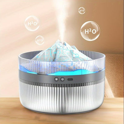 2 Color LED Volcano Flame Light Humidifier - 2L Aromatherapy Diffuser with Timer, Auto Shutoff, Ultra Quiet - Ideal for Bedroom, Office, Living Room