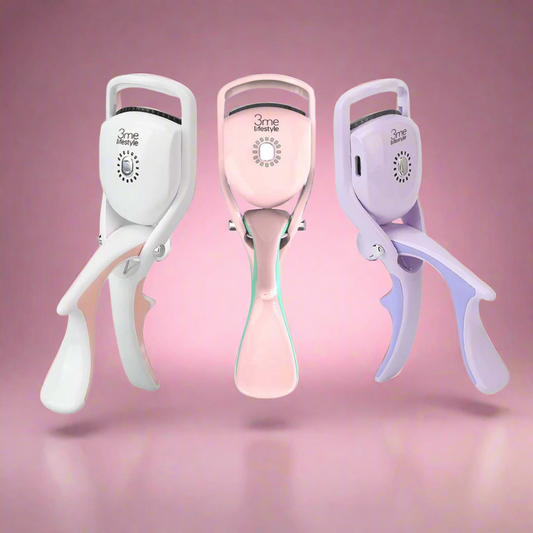 3 Temperature Control Heated Eyelash Curler - USB Rechargeable, Rapid Heat-up, Long Lasting Curl - Compact Design for Women