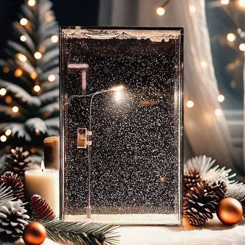 DIY Snowy Night Street Lamp - Handmade Transparent Lightbox - Christmas Gift - 6.1 x 3 x 0.8 inches - Electronic UV Resin Lamp