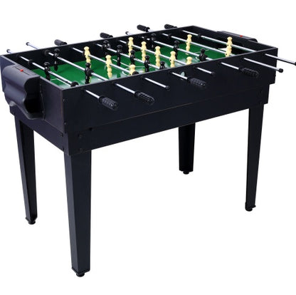 5-in-1 Multi-Game Table - Billiards, Push Hockey, Foosball, Ping Pong, Basketball - Black/Blue - Durable MDF & Steel Construction