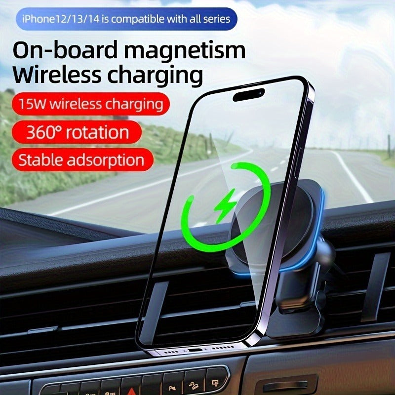 Wireless Charger for Cars - Black - Compact Design - 13.5 cm x 9.5 cm x 4 cm - Lightweight 0.14 kg