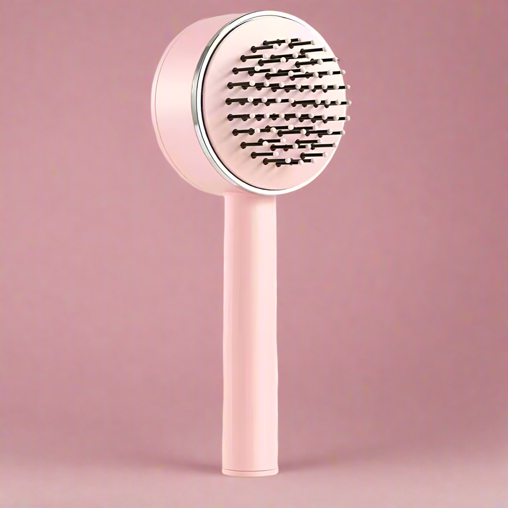 3D Air Design Self-Cleaning Hair Brush - Ergonomic Non-Slip Handle - Scalp Massager - Reduces Hair Breakage & Frizz