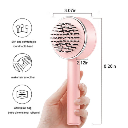 3D Air Design Self-Cleaning Hair Brush - Ergonomic Non-Slip Handle - Scalp Massager - Reduces Hair Breakage & Frizz