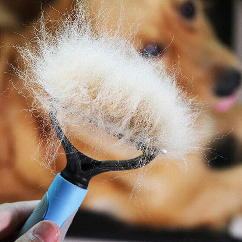 Deshedding Rake Comb for Pet Grooming - Dual-Sided Design - Effective De-shedding Tool for Dogs and Cats