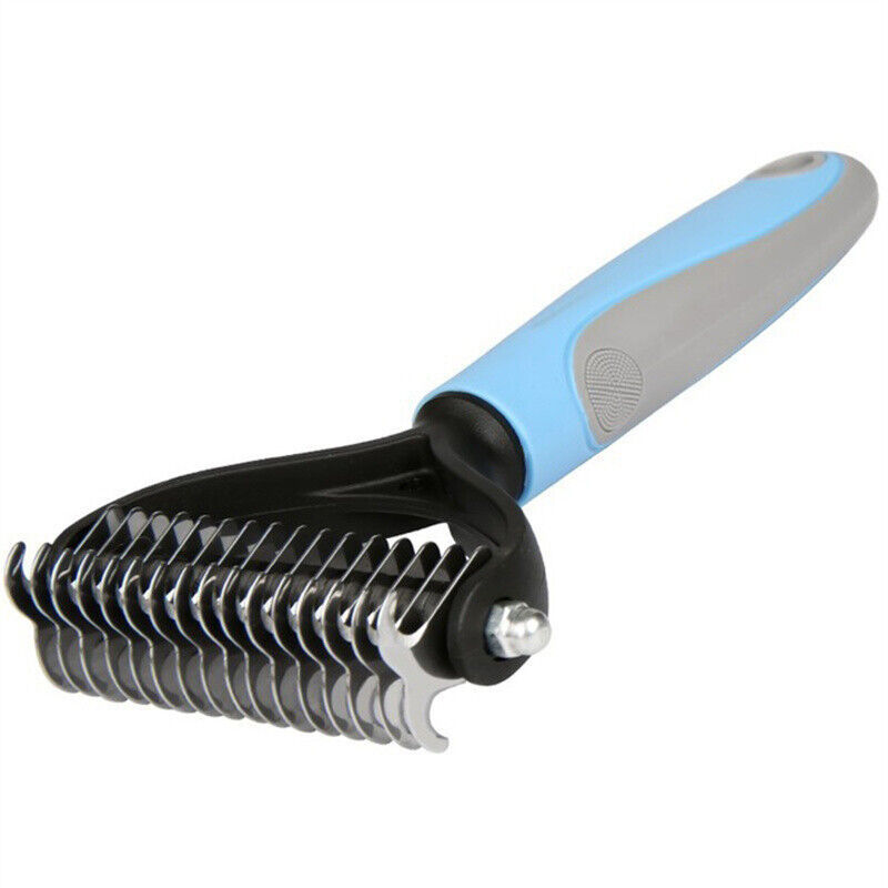 Deshedding Rake Comb for Pet Grooming - Dual-Sided Design - Effective De-shedding Tool for Dogs and Cats