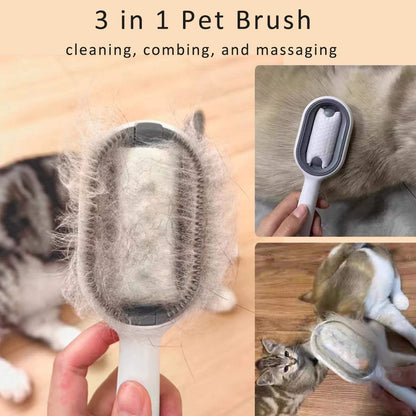 Pet Grooming Brush - Electronic Brush for Cats & Short-Haired Dogs - Removes Loose Hair, Tangles & Dirt