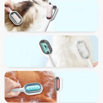 Pet Grooming Brush - Electronic Brush for Cats & Short-Haired Dogs - Removes Loose Hair, Tangles & Dirt