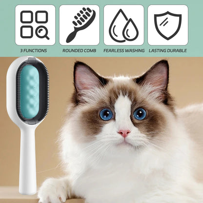 Pet Grooming Brush - Electronic Brush for Cats & Short-Haired Dogs - Removes Loose Hair, Tangles & Dirt