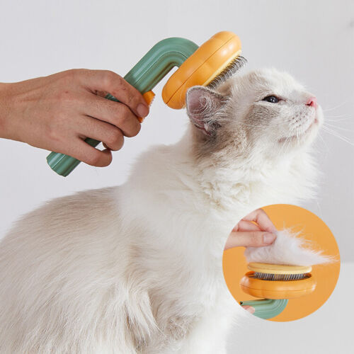 Pet Pumpkin Brush - Easy Clean Waterproof Grooming Tool for Dogs & Cats - Comfort Grip - 19.5 x 8.4 cm