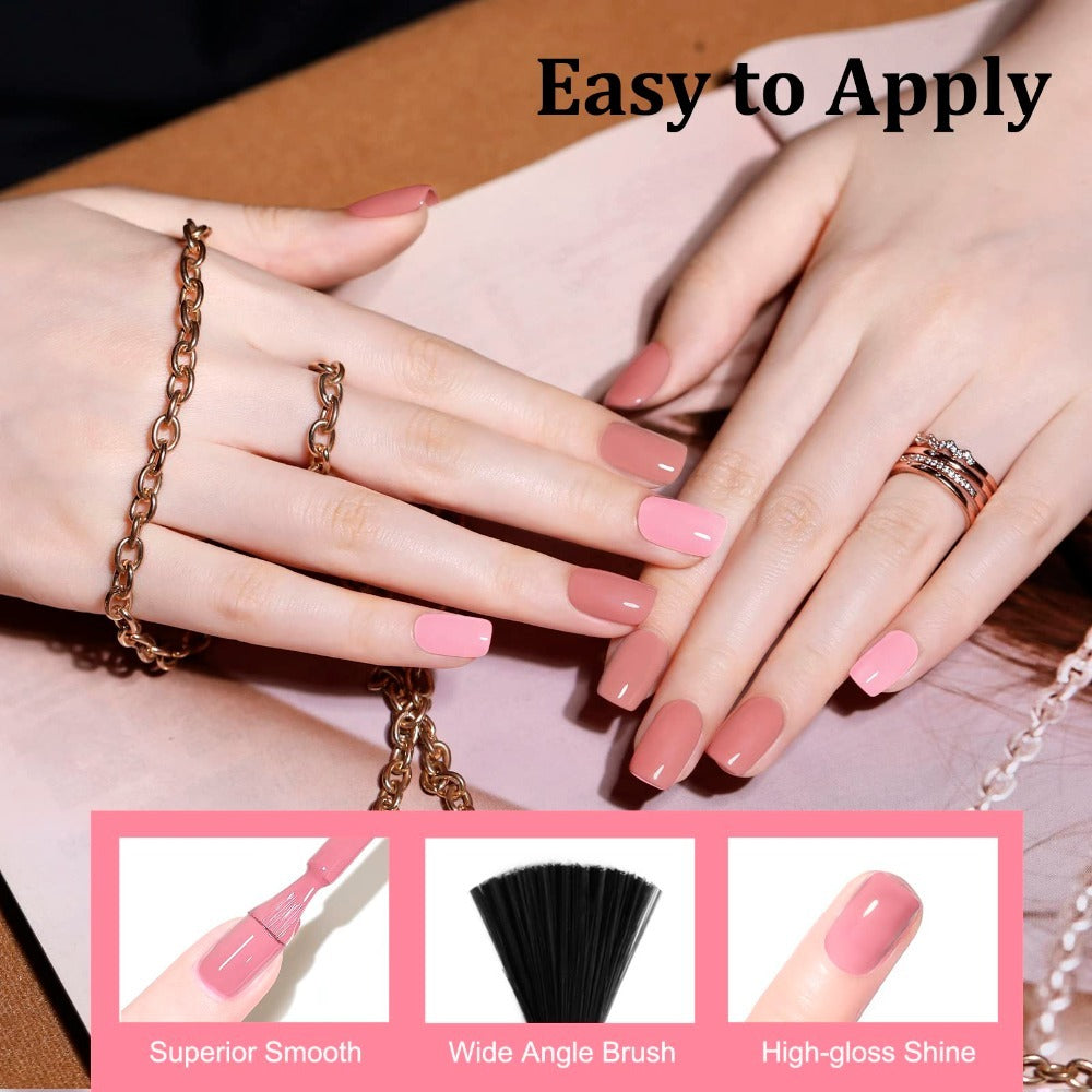 Nail Glue Set with 72W UV LED Nail Lamp - 6 Colors Gel Nail Polish Kit - Smart Sensor, 3 Timer Settings, Easy Application