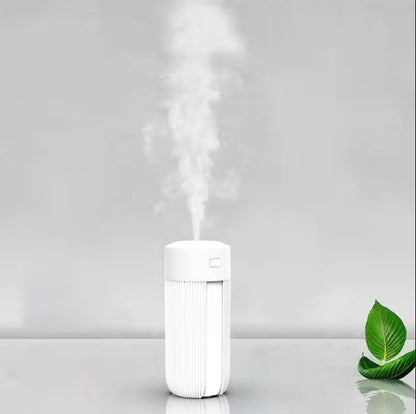 220mL Air Humidifier with Colored LED Lights - White - Compact Electronic Design