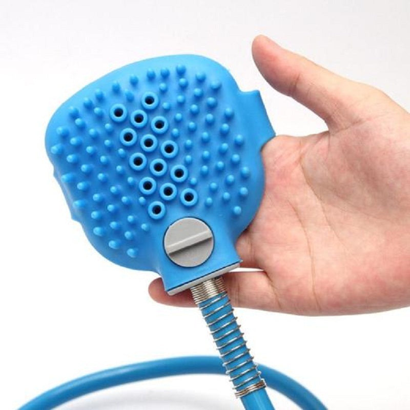 Pet Bathing Tool - Comfortable Massager Shower Sprayer & Dog Brush - Handheld Grooming Tool for Dogs, Cats, Horses