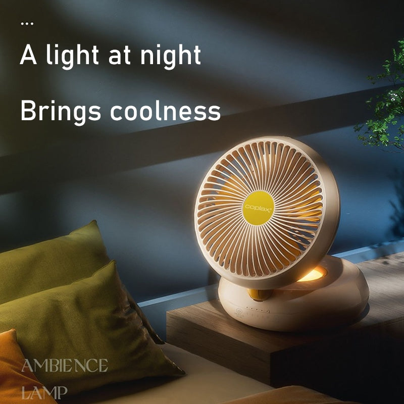 Rechargeable Remote Control Table Fan - 120° Oscillation, 4 Speeds, 4000mAh Battery, Night Light, Portable Design