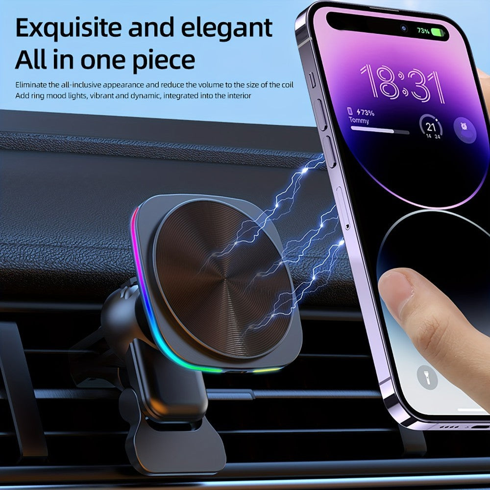 Wireless Charger for Cars - Black - Compact Design - 13.5 cm x 9.5 cm x 4 cm - Lightweight 0.14 kg