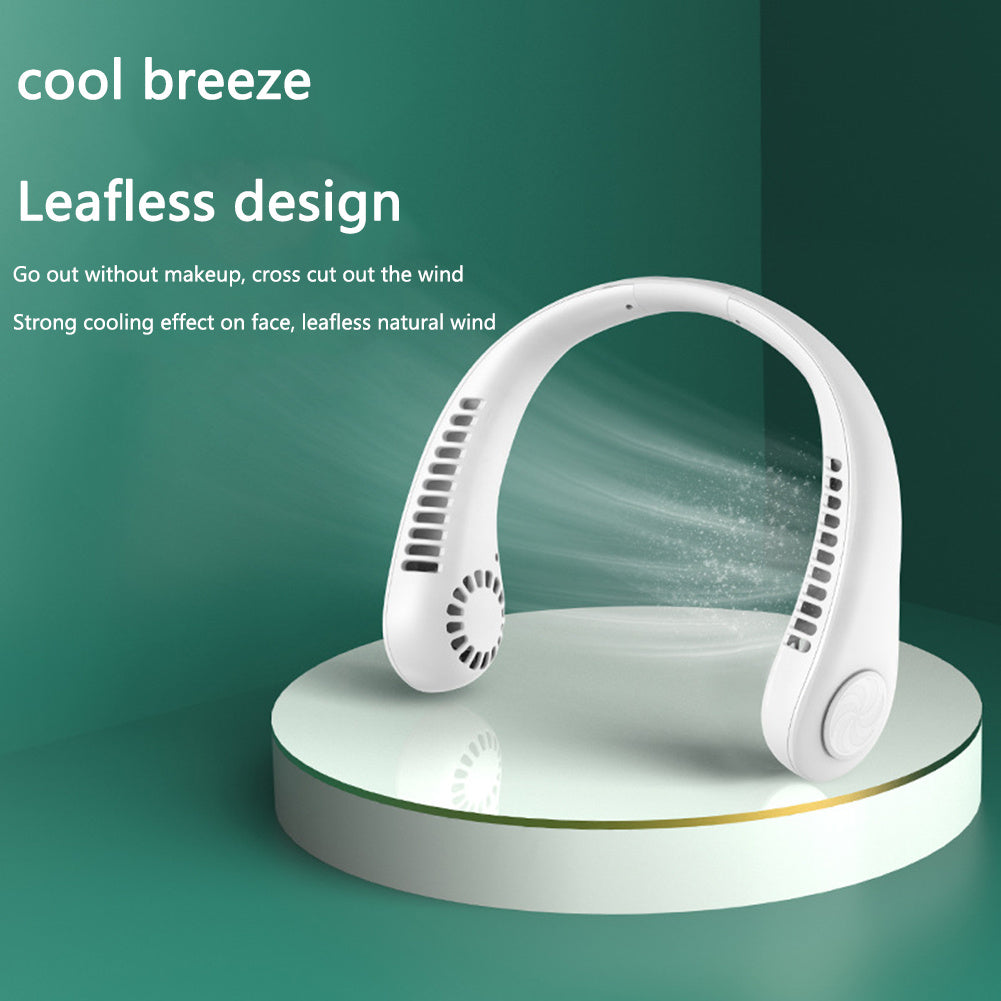 Portable Neck Cooling Fan - Bladeless, 360° Adjustable, Low Noise - USB Rechargeable, 3 Speed Modes, 3000mAh Battery