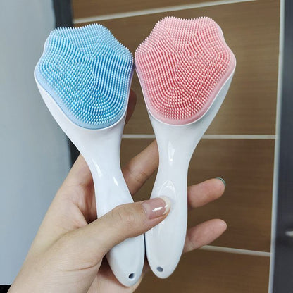 Handheld Silicone Face Scrubbing Exfoliator - Cat Paw Shape - Portable Facial Cleansing Brush for Sensitive Skin