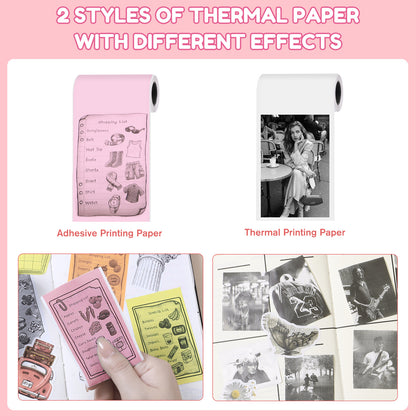 Thermal Mini Printer X2 - Inkless Sticker Maker with Thermal & Sticker Papers