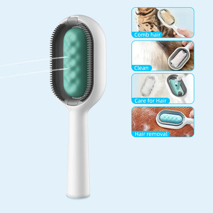 Pet Grooming Brush - Electronic Brush for Cats & Short-Haired Dogs - Removes Loose Hair, Tangles & Dirt