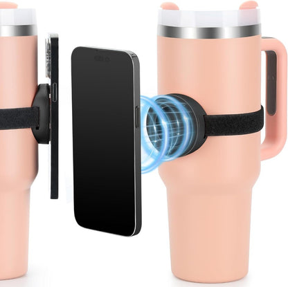 Universal Adjustable Magnetic Cup with Phone Holder - Electronic Mug - Compact Design - 12x6.5x3.5 cm