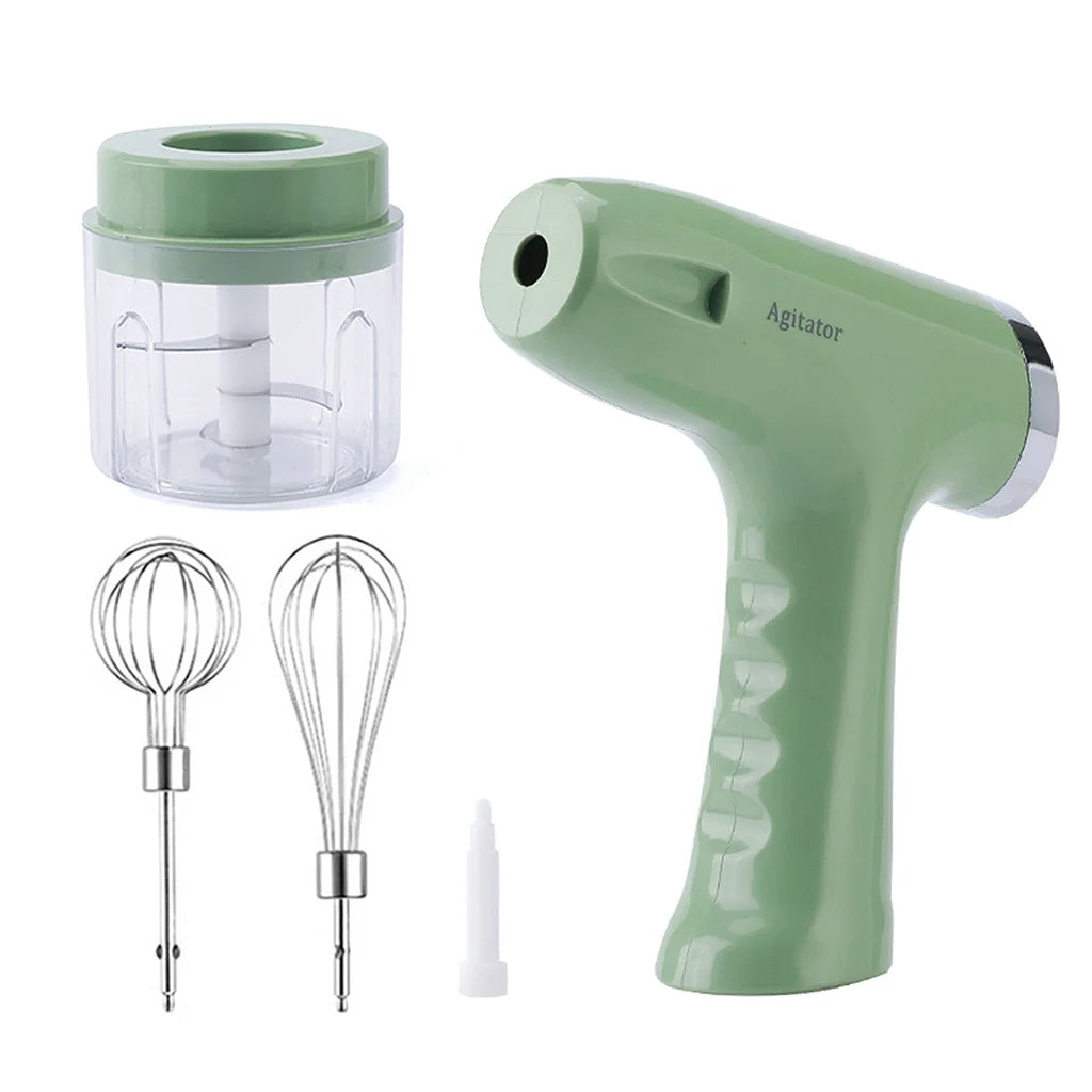 Mini Electric Rechargeable Mixer - 2-in-1 Multifunctional Handheld Blender - USB Rechargeable, Stainless Steel Beaters