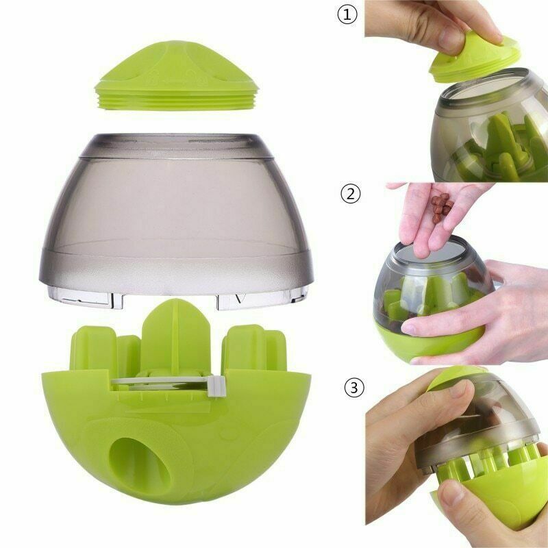 Dog Food Balls Tumbler Feeder Dispenser Bowl Toy - Interactive Automatic Pet Feeder - Non-Toxic PC Material