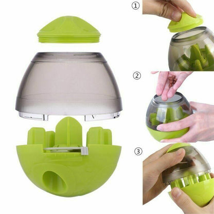 Dog Food Balls Tumbler Feeder Dispenser Bowl Toy - Interactive Automatic Pet Feeder - Non-Toxic PC Material