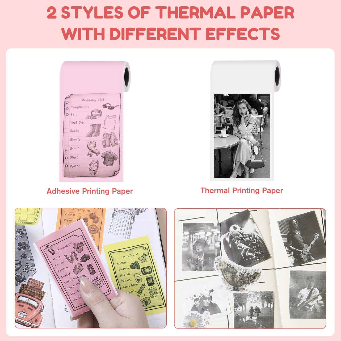 Thermal Mini Printer X2 - Inkless Sticker Maker with Thermal & Sticker Papers