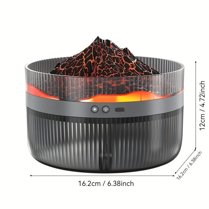 2 Color LED Volcano Flame Light Humidifier - 2L Aromatherapy Diffuser with Timer, Auto Shutoff, Ultra Quiet - Ideal for Bedroom, Office, Living Room