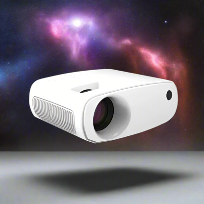 Mini HD Projector - 2024 Upgraded 1080P Portable Projector with Tripod - Antique White - Compatible with Android/iOS/Windows