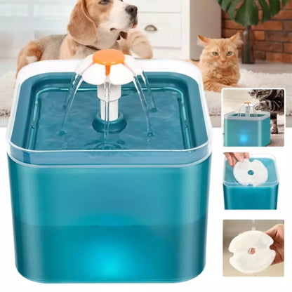 Cat Mate 2L Pet Drinking Water Fountain - Electronic Cat Fountain for Cats and Small Dogs - 3 Flow Modes - Quiet Pump - Green