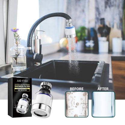 360 Degree Rotating Faucet Water Purifier - Electronic Filter for Kitchen & Bathroom - Removes Heavy Metals - White