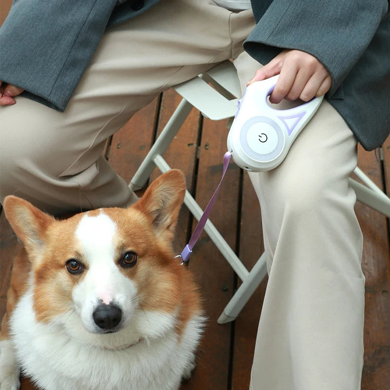 Retractable LED Dog Leash - One-Hand Brake & Lock System - Durable & Tangle-Free for Dogs and Cats