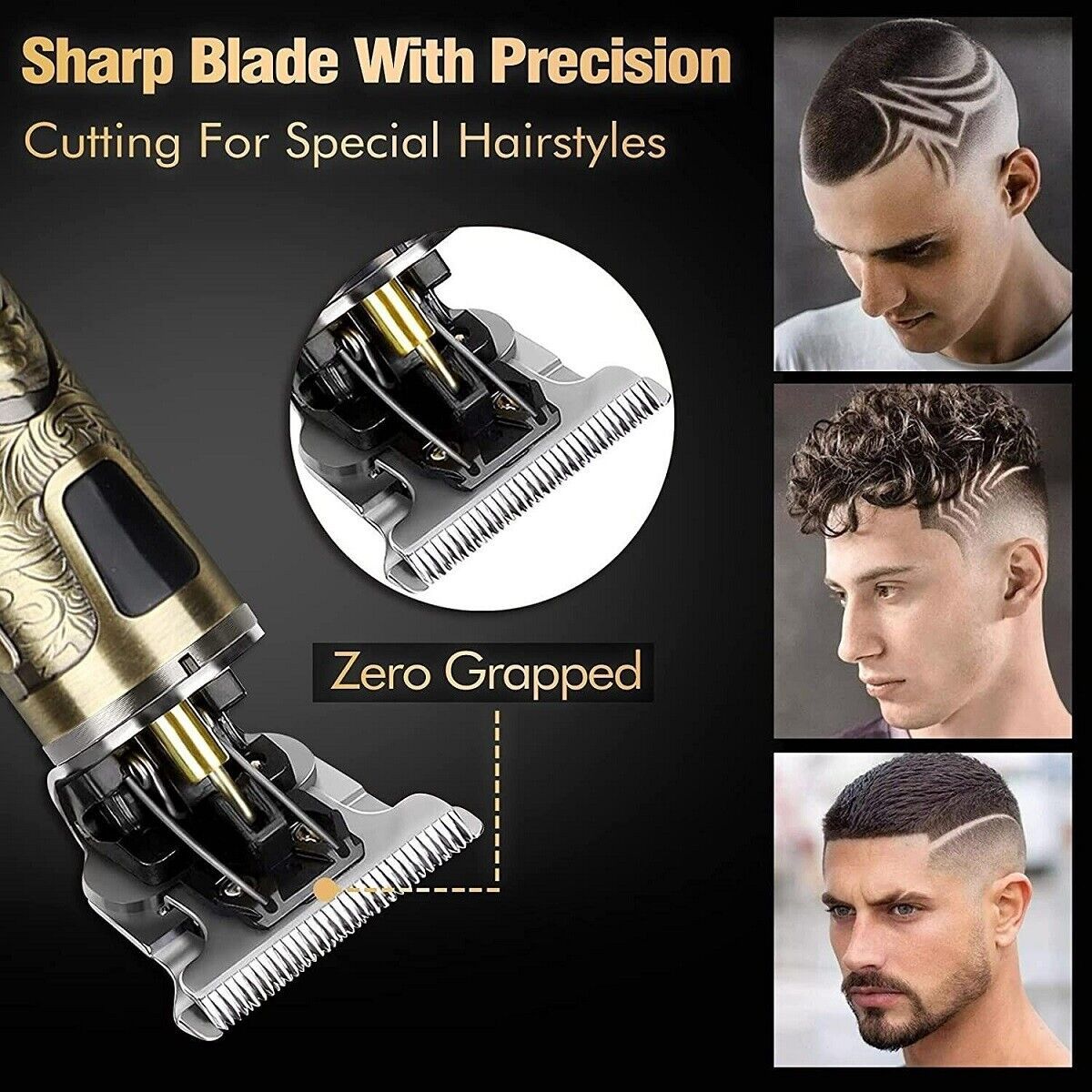 Professional Cordless Hair Clippers for Men - Electric Trimmer with LCD Display, USB Fast Charging, Low Noise, Lightweight