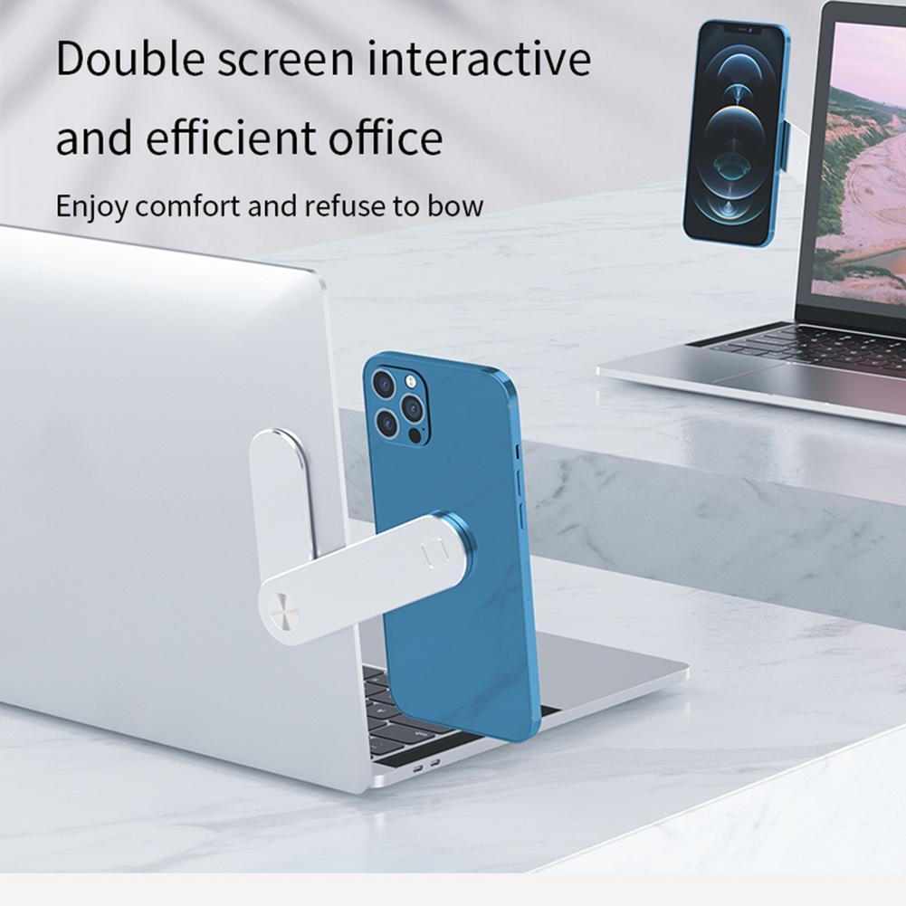 Magnetic Laptop Monitor Mount for Dual Screen - Universal Smartphone Holder for 4-8 inch Devices