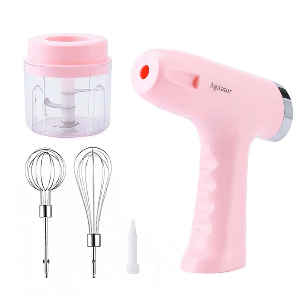 Mini Electric Rechargeable Mixer - 2-in-1 Multifunctional Handheld Blender - USB Rechargeable, Stainless Steel Beaters