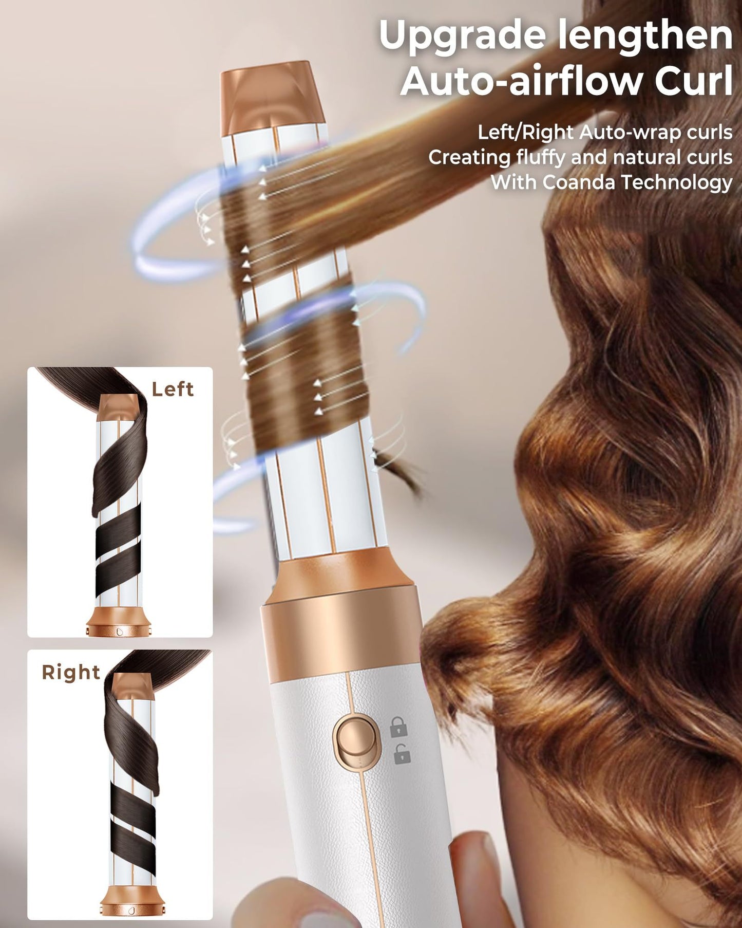 7-in-1 Hair Dryer and Styling Tool - Includes Diffuser, Curling Irons, Brushes - Automatic Curling & Negative Ion Technology