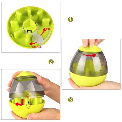 Dog Food Balls Tumbler Feeder Dispenser Bowl Toy - Interactive Automatic Pet Feeder - Non-Toxic PC Material