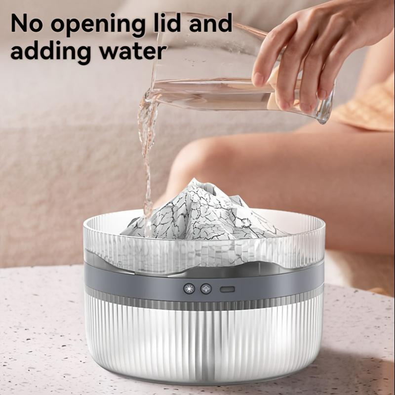 2 Color LED Volcano Flame Light Humidifier - 2L Aromatherapy Diffuser with Timer, Auto Shutoff, Ultra Quiet - Ideal for Bedroom, Office, Living Room