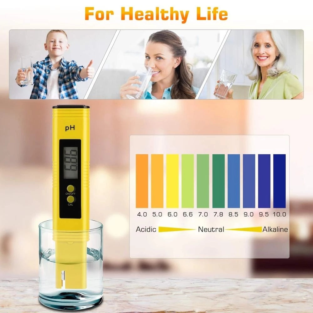 High Precision pH Meter - 0.01 pH Resolution - Digital Water Quality Tester for Aquarium & Hydroponics - LCD Display