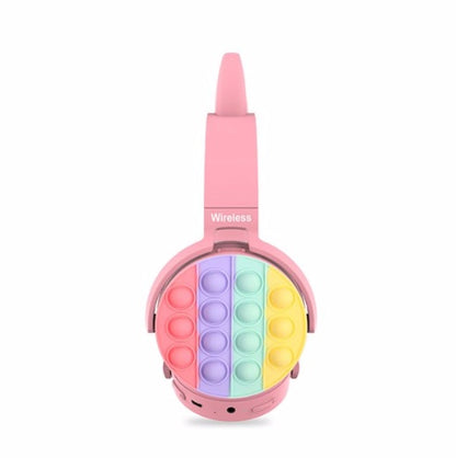 Headphones - Pink Bluetooth Fidget Toy Headset with Pop Bubbles - 18 Hours Playtime - Kids & Adults