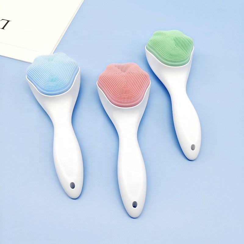 Handheld Silicone Face Scrubbing Exfoliator - Cat Paw Shape - Portable Facial Cleansing Brush for Sensitive Skin