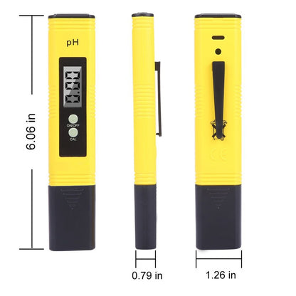 High Precision pH Meter - 0.01 pH Resolution - Digital Water Quality Tester for Aquarium & Hydroponics - LCD Display