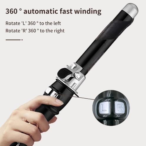 LCD Temperature Controlled Automatic Hair Curler - 21mm-30mm Diameter - Plug-in - 15 Temperature Settings