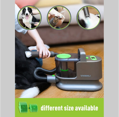 Daski Vkiskli Pet Clipper Grooming & Vacuum Kit - 4 in 1 Pet Grooming Tools - 3 Suction Modes - Low Noise - 1.2L Dust Cup