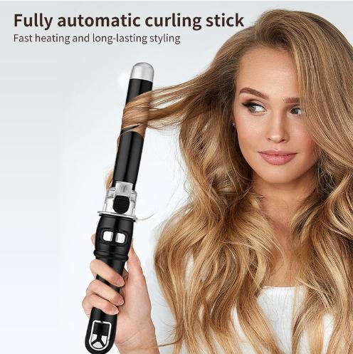 LCD Temperature Controlled Automatic Hair Curler - 21mm-30mm Diameter - Plug-in - 15 Temperature Settings