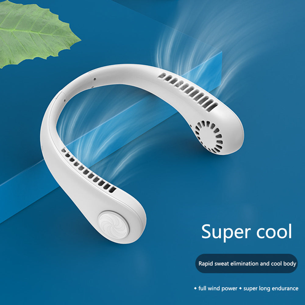 Portable Neck Cooling Fan - Bladeless, 360° Adjustable, Low Noise - USB Rechargeable, 3 Speed Modes, 3000mAh Battery