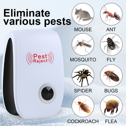 Jue-Fish Ultrasonic Pest Repeller - Mosquito, Cockroach, and Mouse Repellent - Plug-In Intelligent Night Light - 3.58 x 2.12 x 2.36 inches