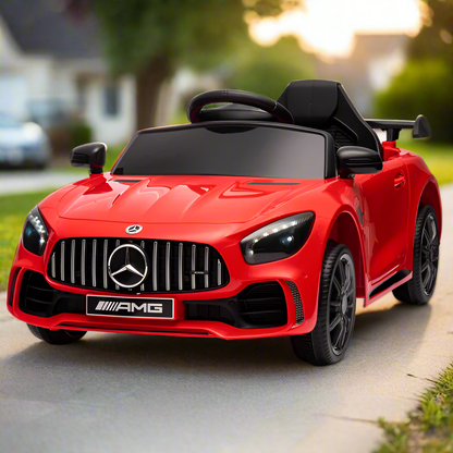 Mercedes-Benz Dual Drive 12V Roadster with 2.4G Remote Control - Red AMG GTR - Kids Electric Car - Ages 3-5